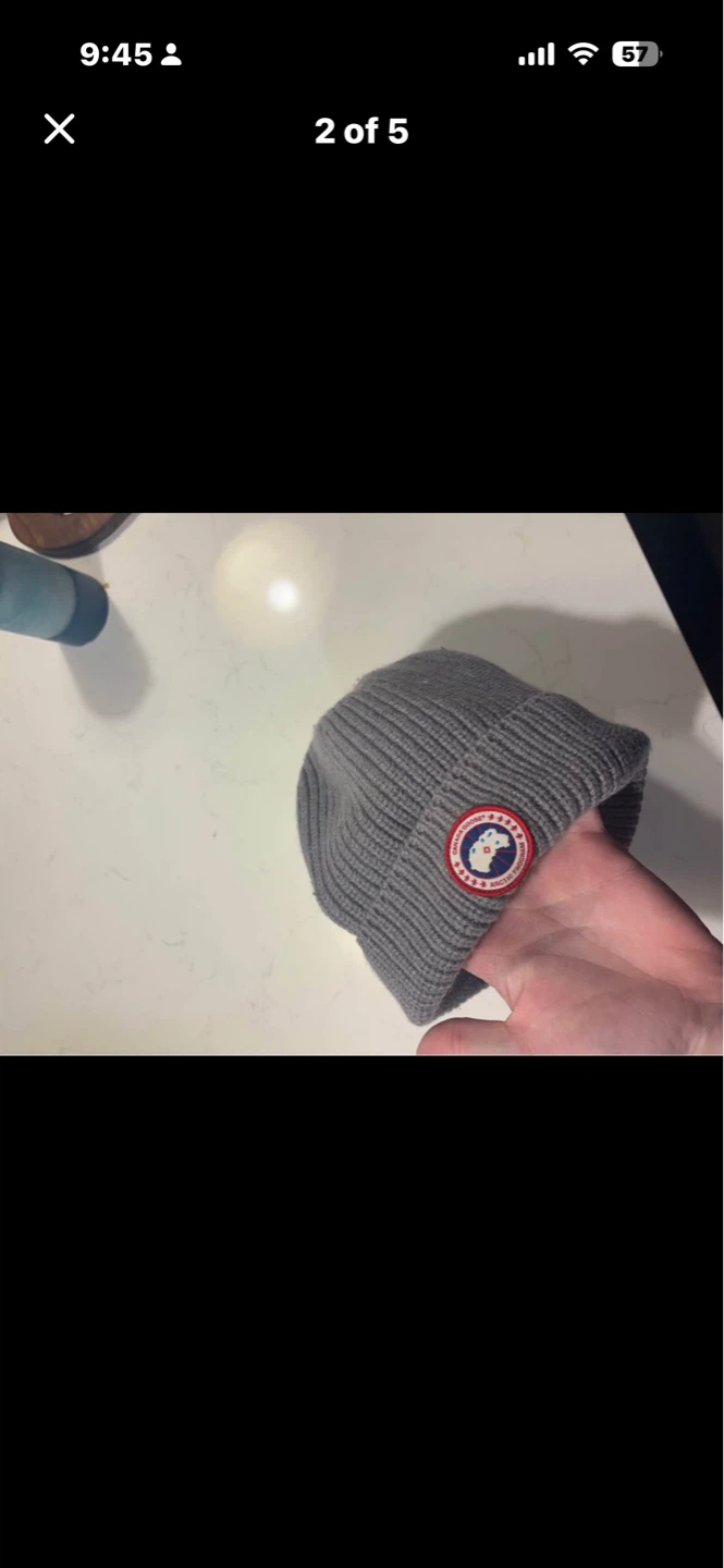 Canada Goose Grey Ribbed Beanie O/S T/U - photo 3