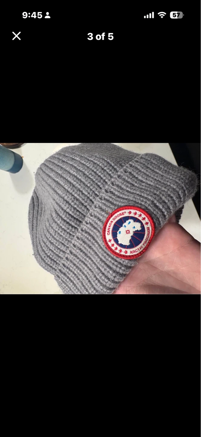 Canada Goose Grey Ribbed Beanie O/S T/U - photo 2