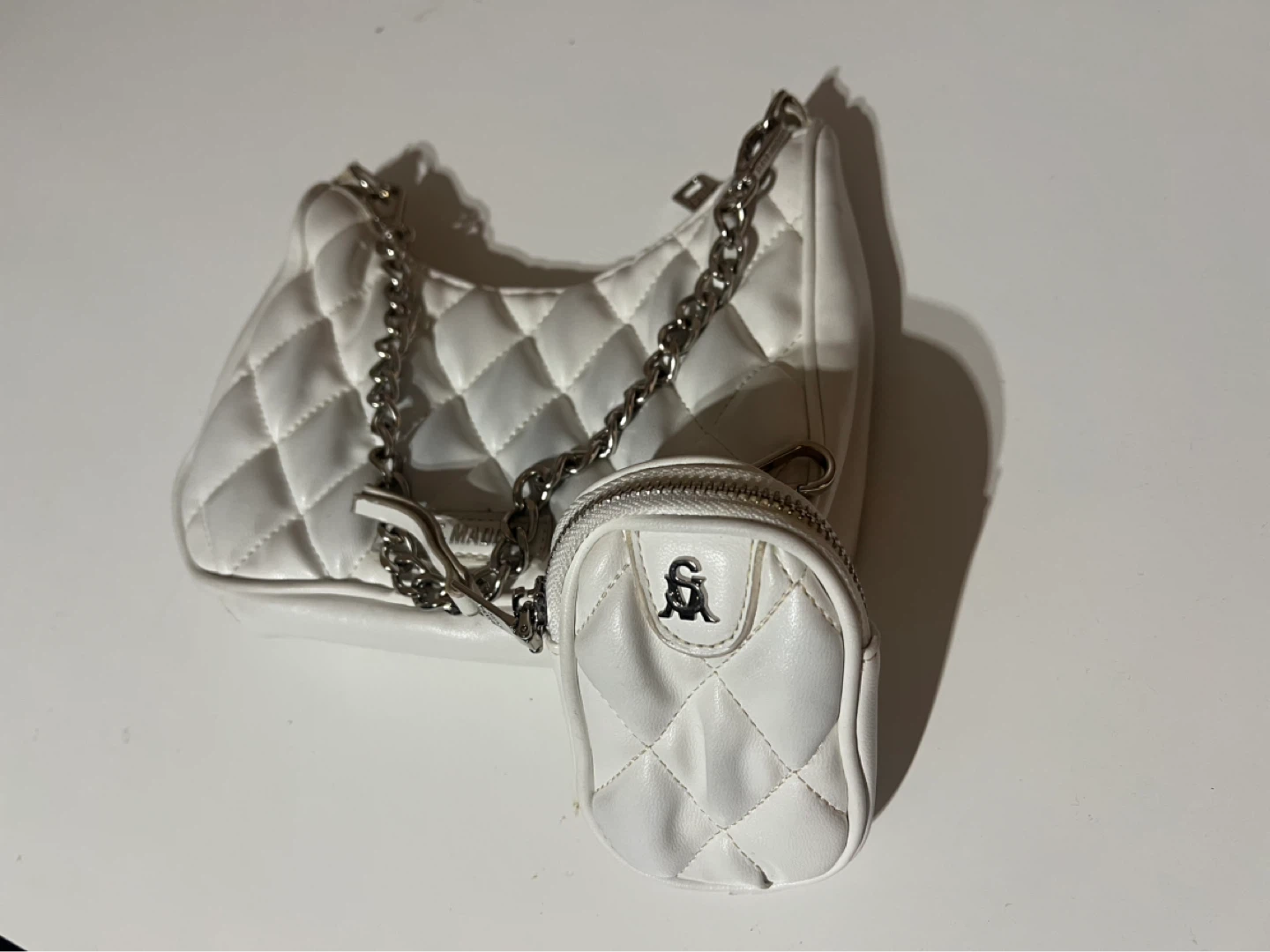Steve Madden White Quilted Shoulder Bag with Coin Pouch - photo 2
