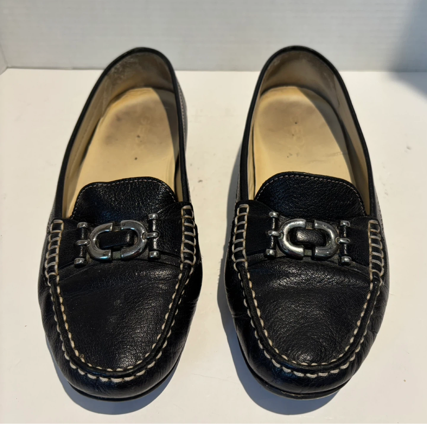GEOX Flats Women’s Black Leather Loafers SZ US 7.5/8 EUR 38.5 - photo 3