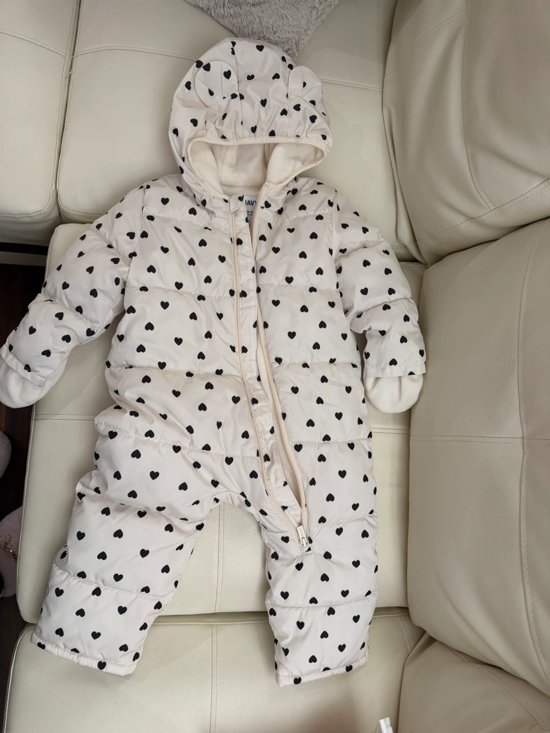 Baby Snowsuit with Hearts