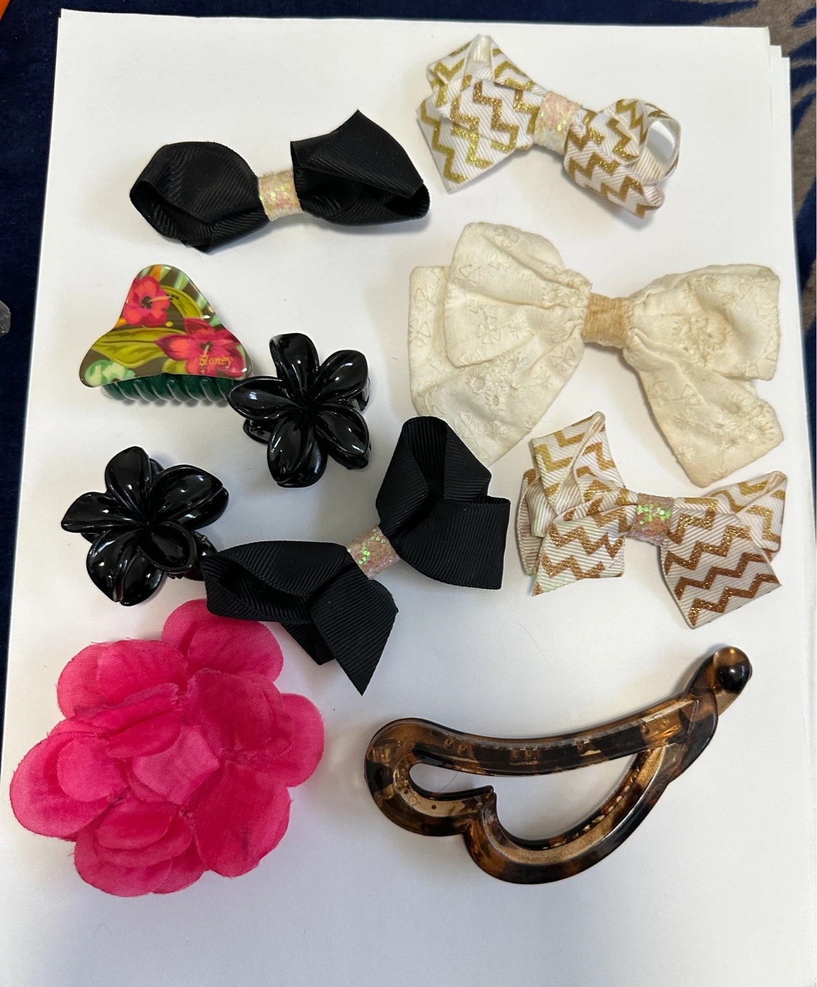 Assorted Hair Accessories - Bows, Clips, and Flower Clip - photo 2