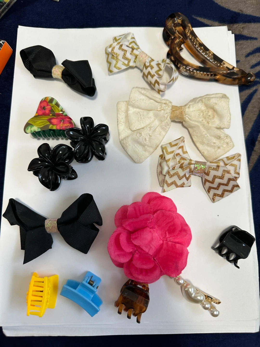 Assorted Hair Accessories - Bows, Clips, and Flower Clip
