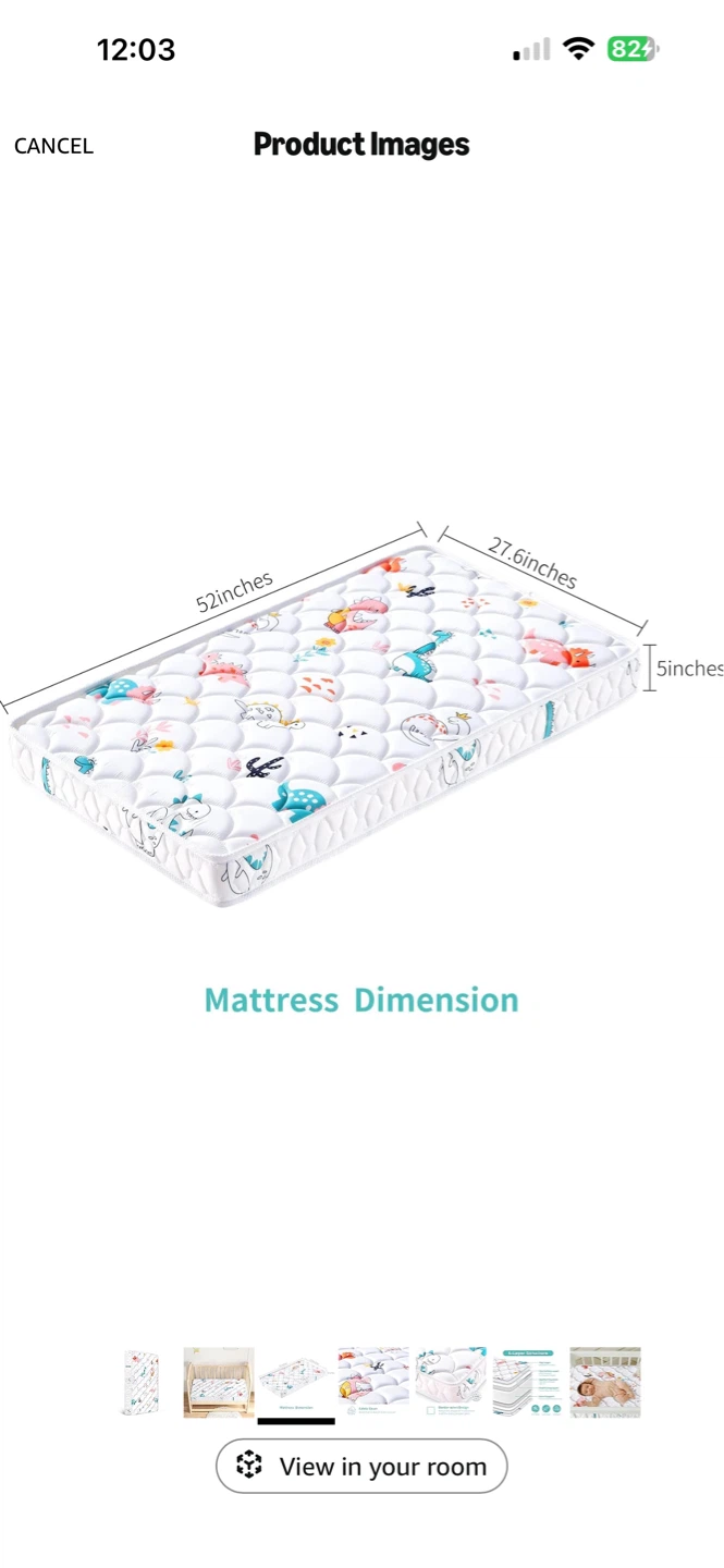 Happy Dinosaur Crib Mattress 52" x 27.6" x 5" - photo 2