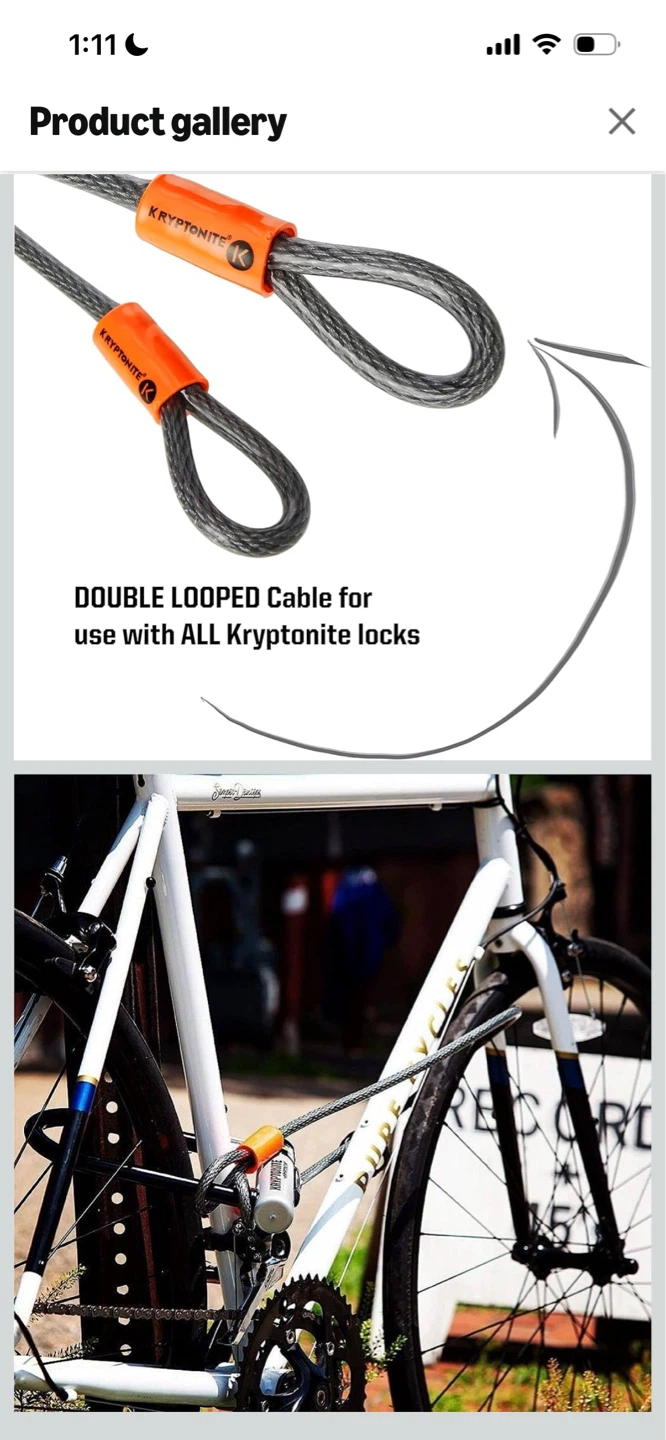 New-Kryptonite Double Looped Cable Bike Lock