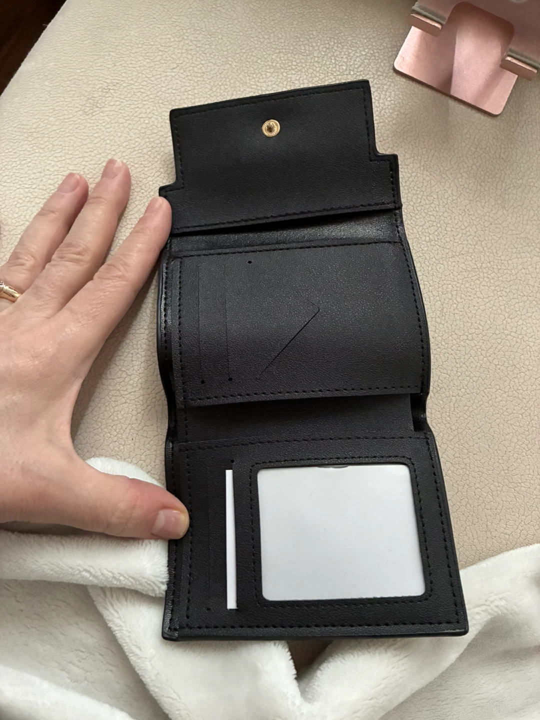 Mint Green Trifold Wallet with Gold Clasp - photo 2