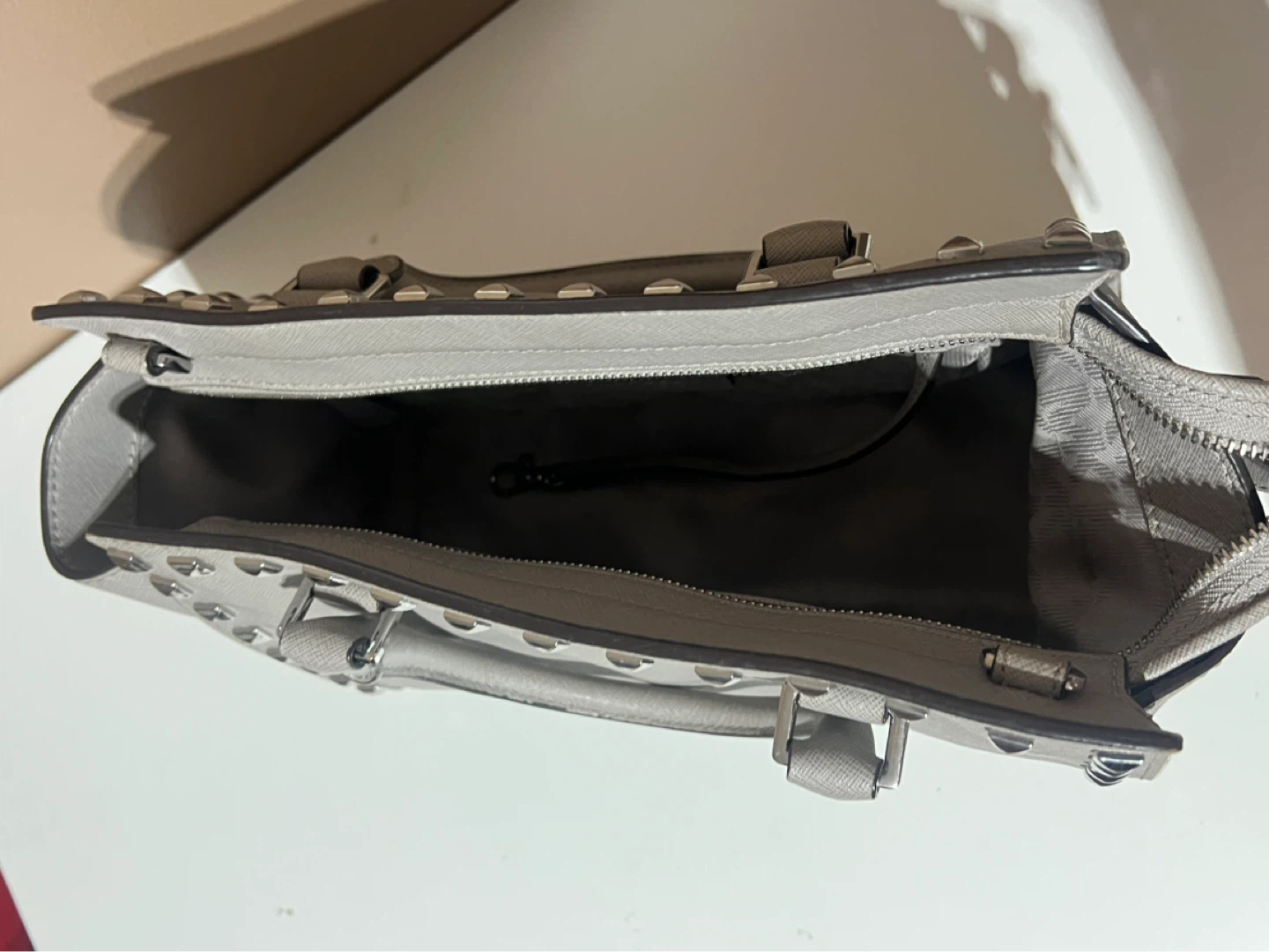 Michael Kors Studded Satchel Handbag - Grey - photo 4