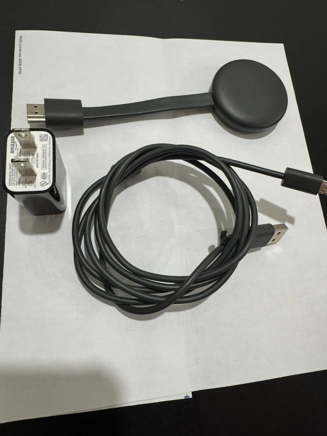 Google Chromecast 3rd Gen Streaming Device with Power Adapter
