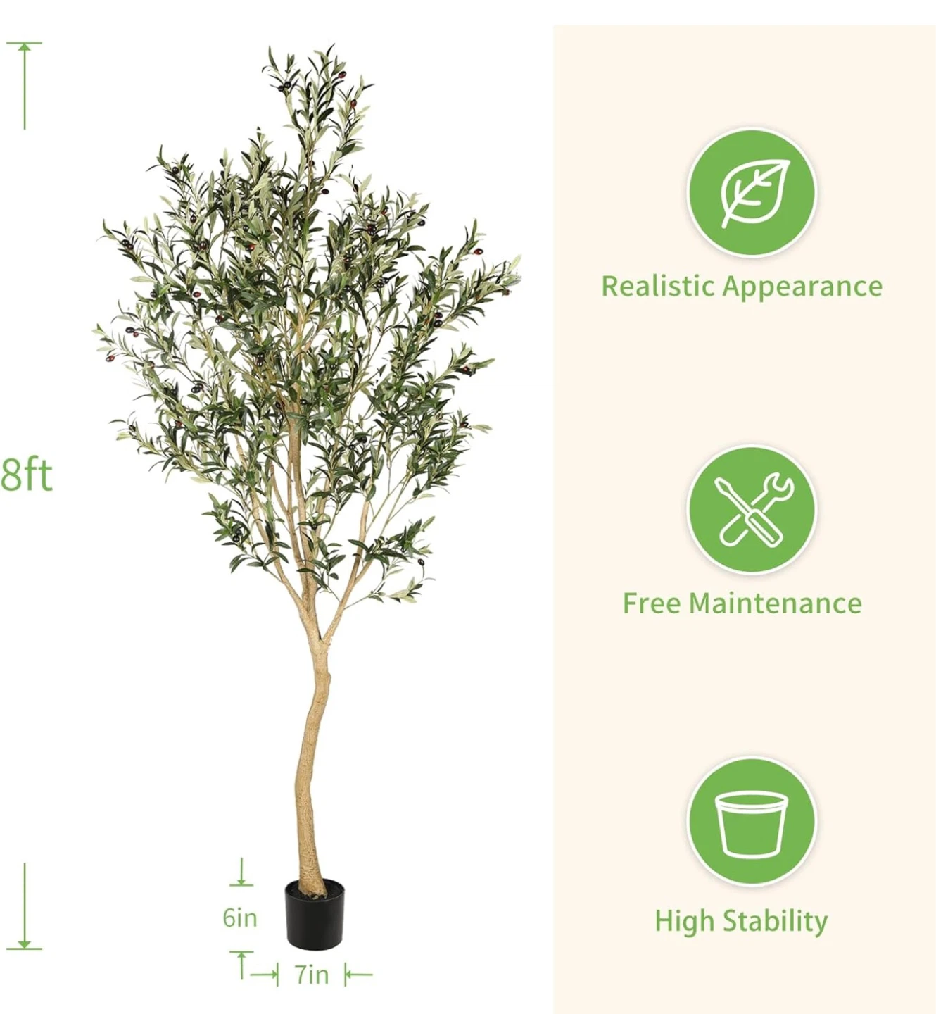 Artificial Olive Tree 8ft - photo 3