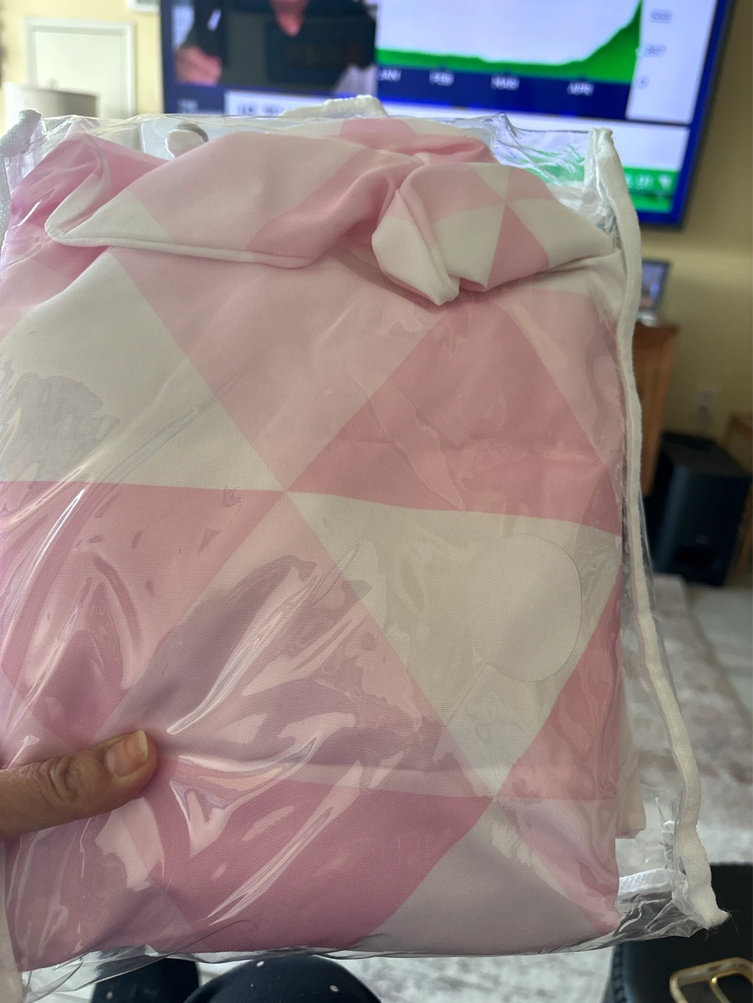 Bean bag Pink and White Geometric Print bean bag for kids