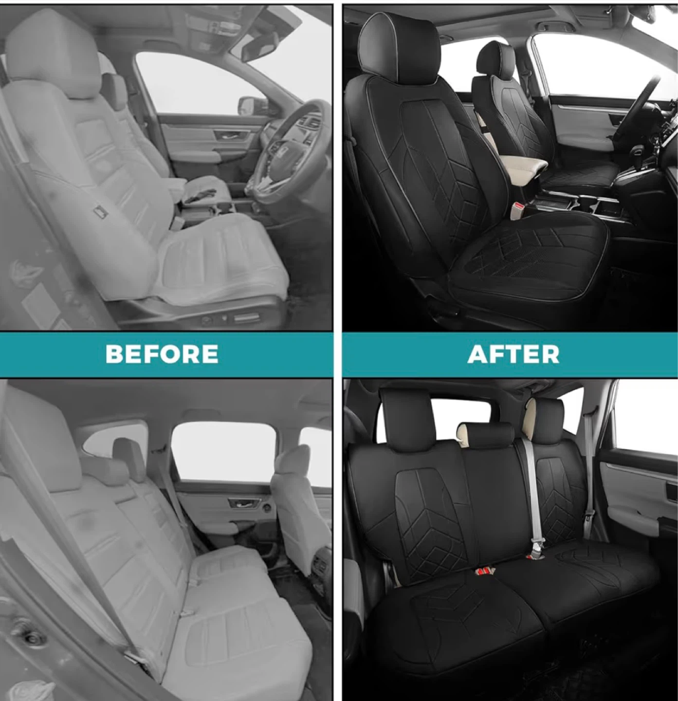 Black Car Seat Covers for Honda CR-V 2017-2022 - photo 4
