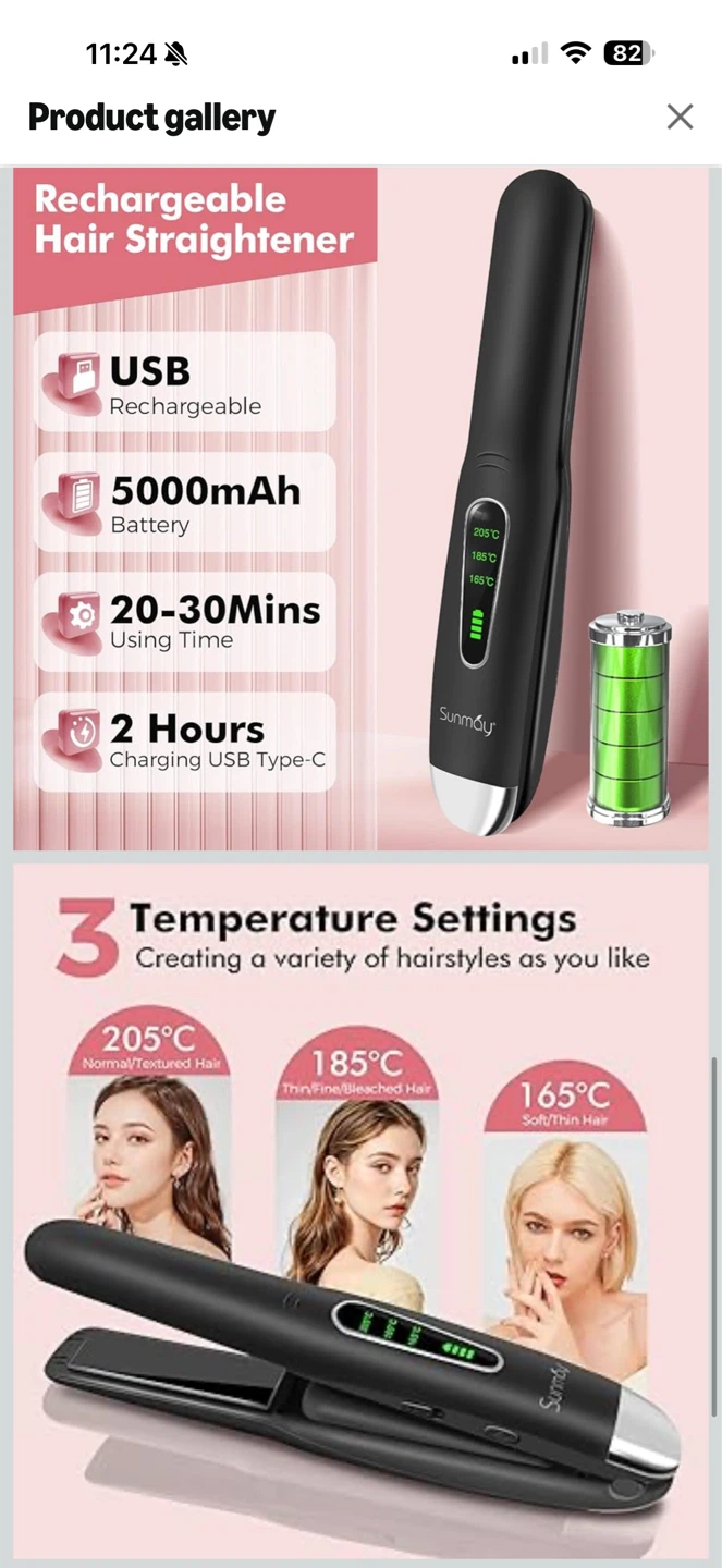 SUNMAY Cordless Hair Straightener & Curler 2-in-1 – NEW - photo 4