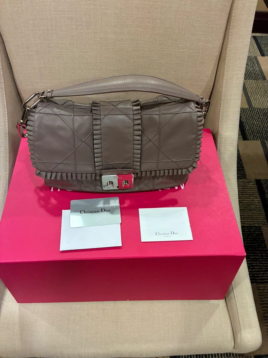 Authentic Christian Dior Leather Shoulder Bag