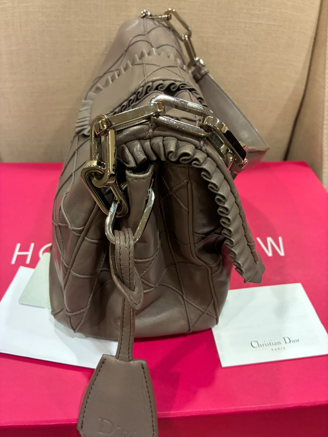 Authentic Christian Dior Leather Shoulder Bag - photo 4