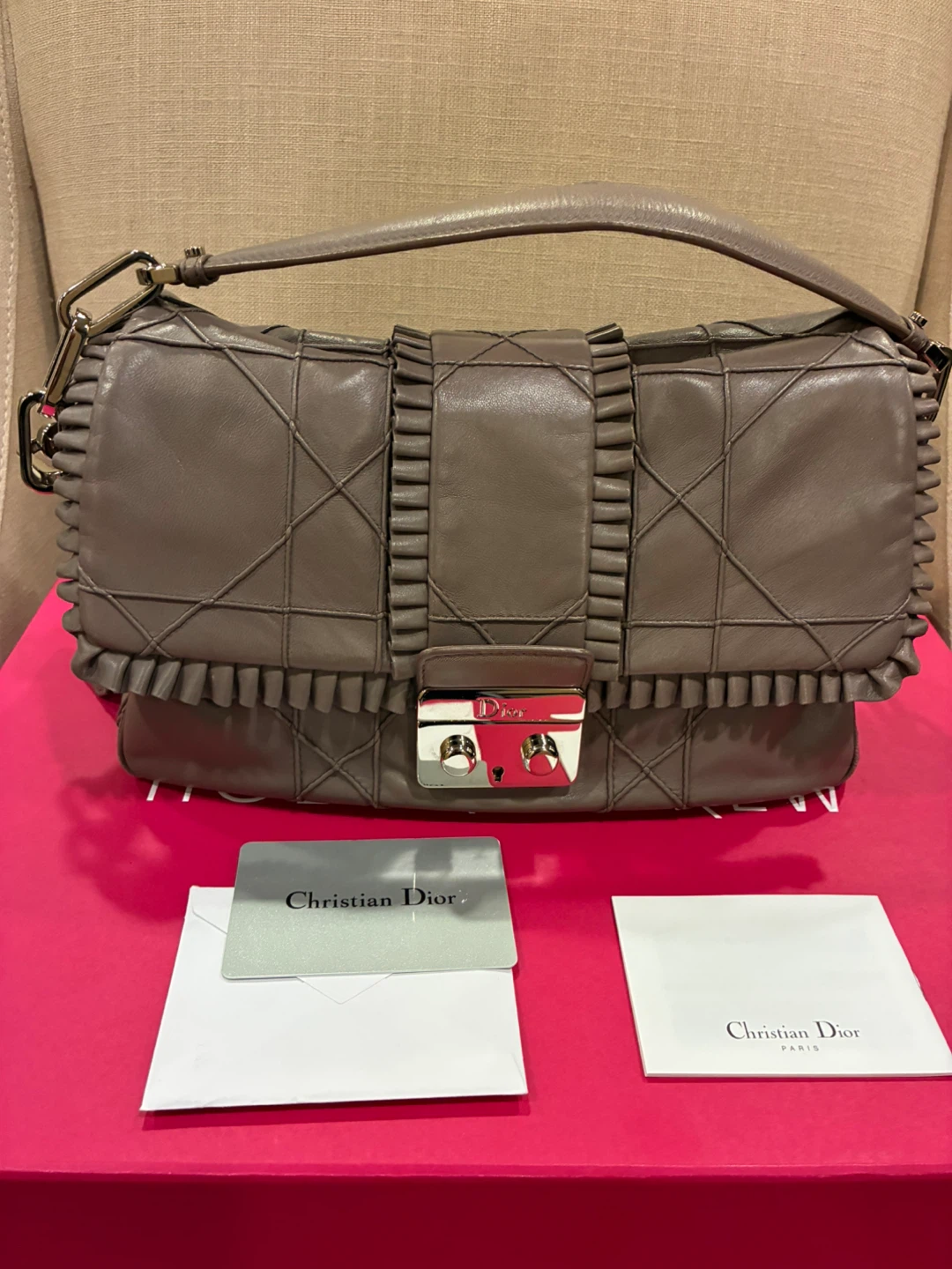 Authentic Christian Dior Leather Shoulder Bag - photo 2