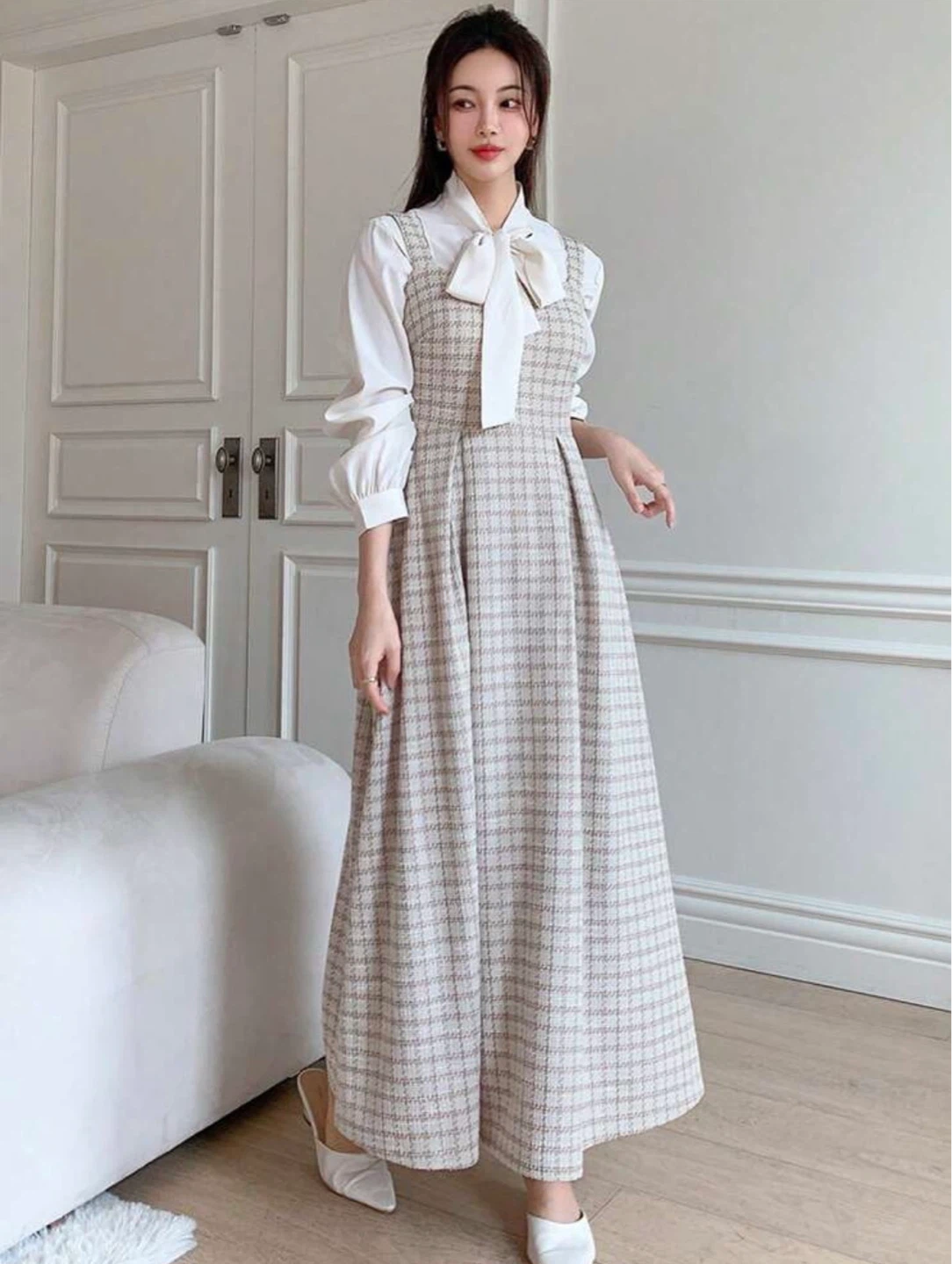 Women's Plaid Maxi Dress