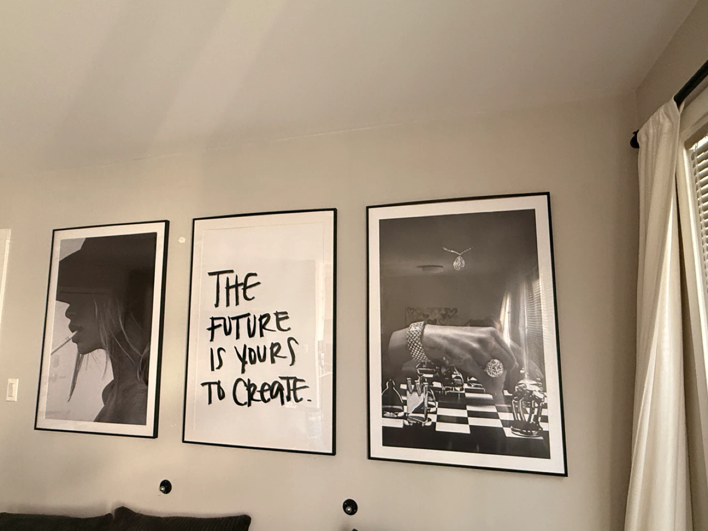 Set of 3 Framed Black and White Art Prints - photo 2