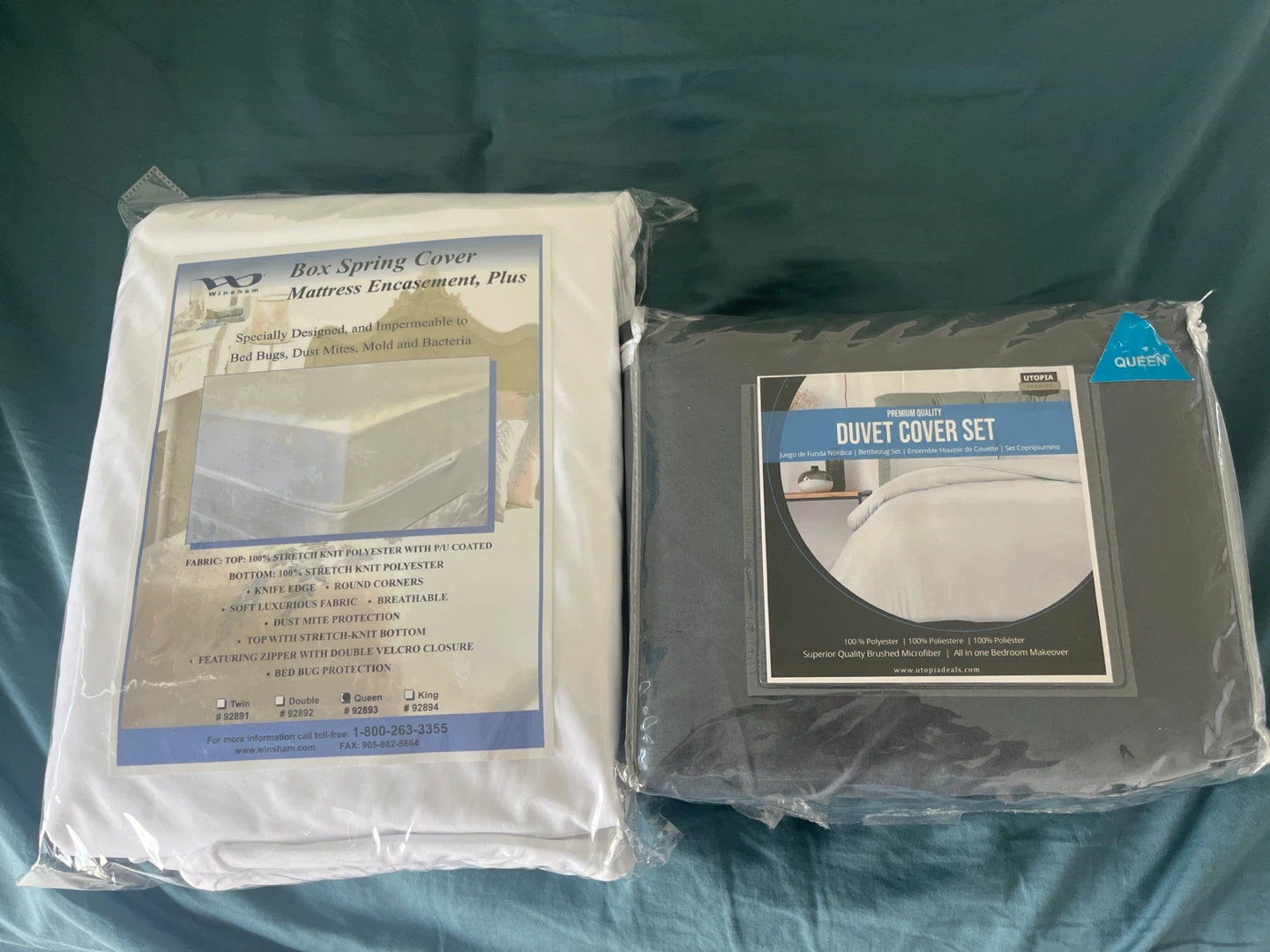 Winsham Box Spring Cover & Utopia Duvet Cover Set - Queen