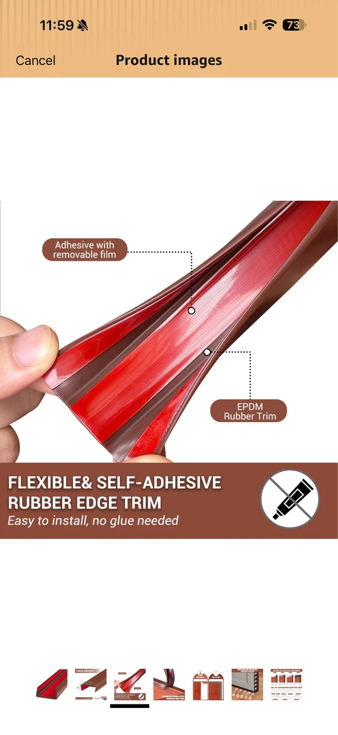 U Shape Rubber Edge Trim 45mm 6m – NEW Self Adhesive - photo 3