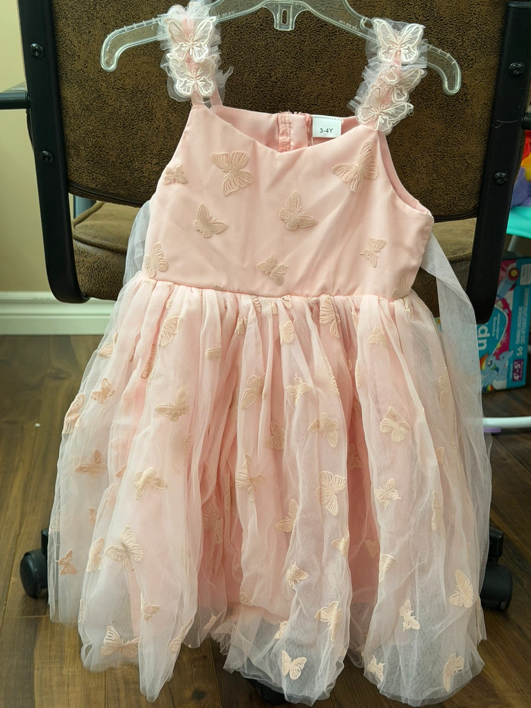 Pink Butterfly Tulle Dress - 2-3Y - photo 2