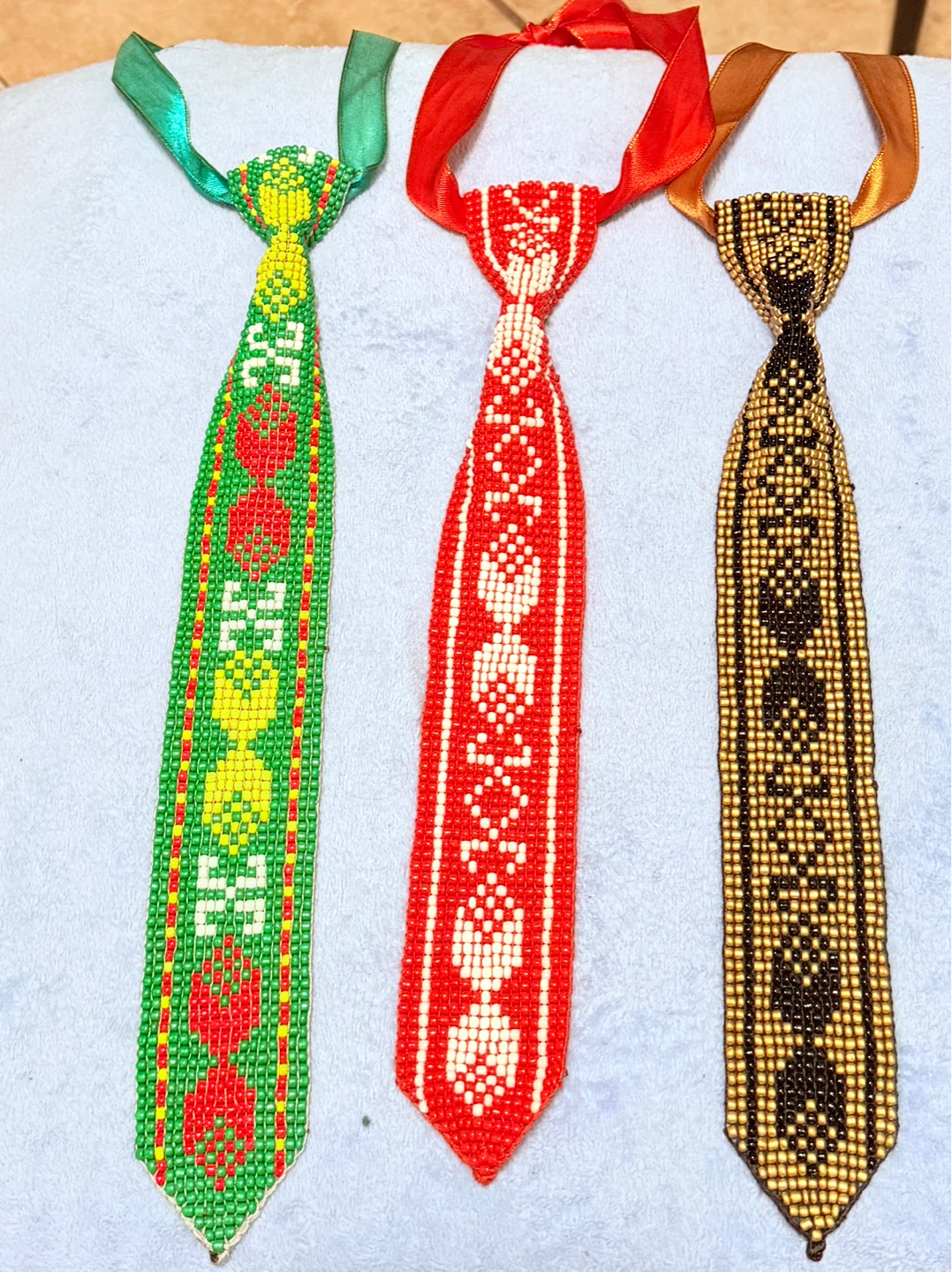 Handmade Beaded Necklaces, Ties and Bookmarks Set