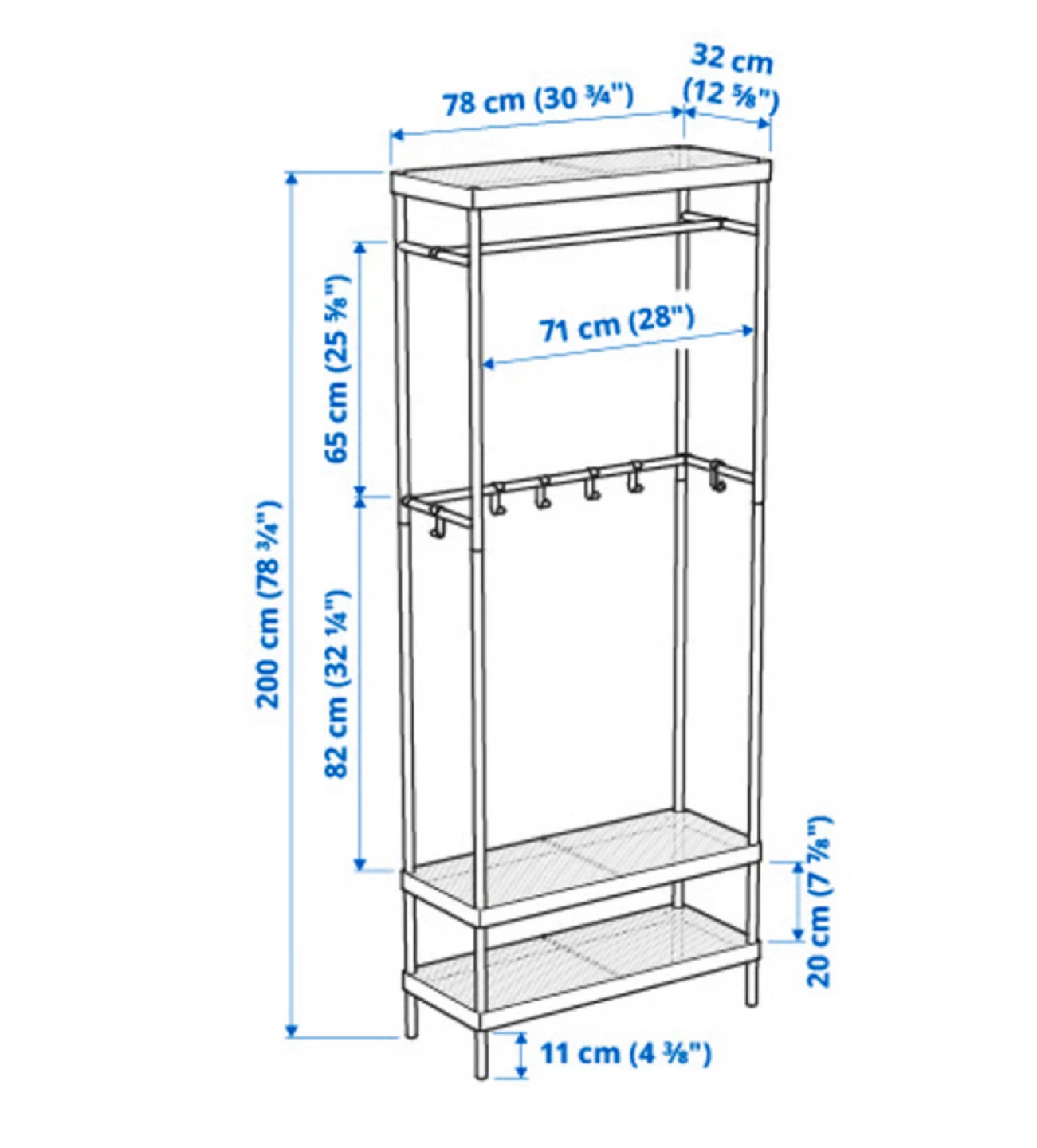 IKEA MACKAPÄR Coat Rack with Shoe Storage - White - photo 3