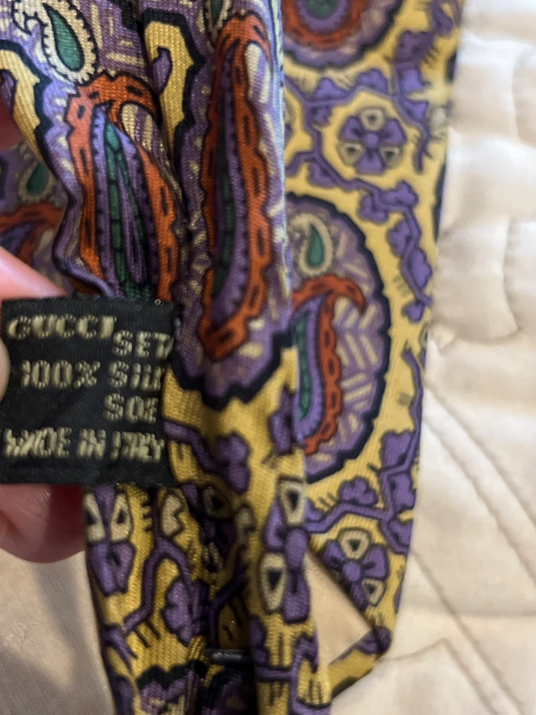 Vintage Gucci 100% Silk Paisley Tie Made in Italy - photo 4