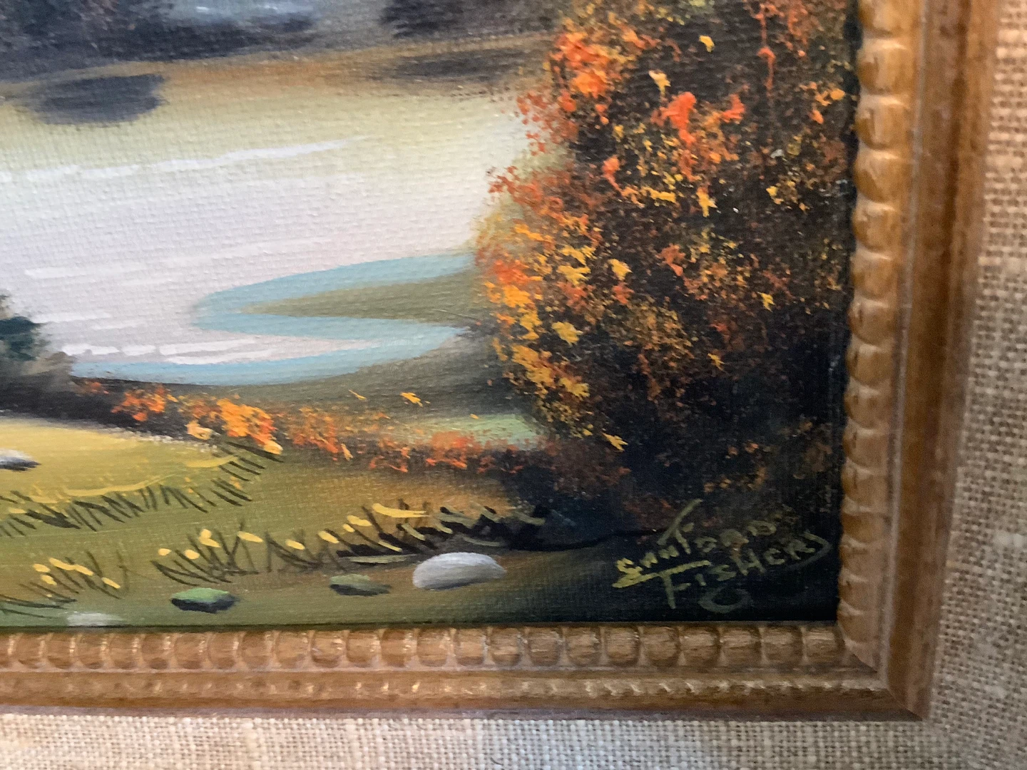 Vt Oil on Board Ptg by Cdn Indigenous Artist Sanford Fisher 🐞 - photo 2