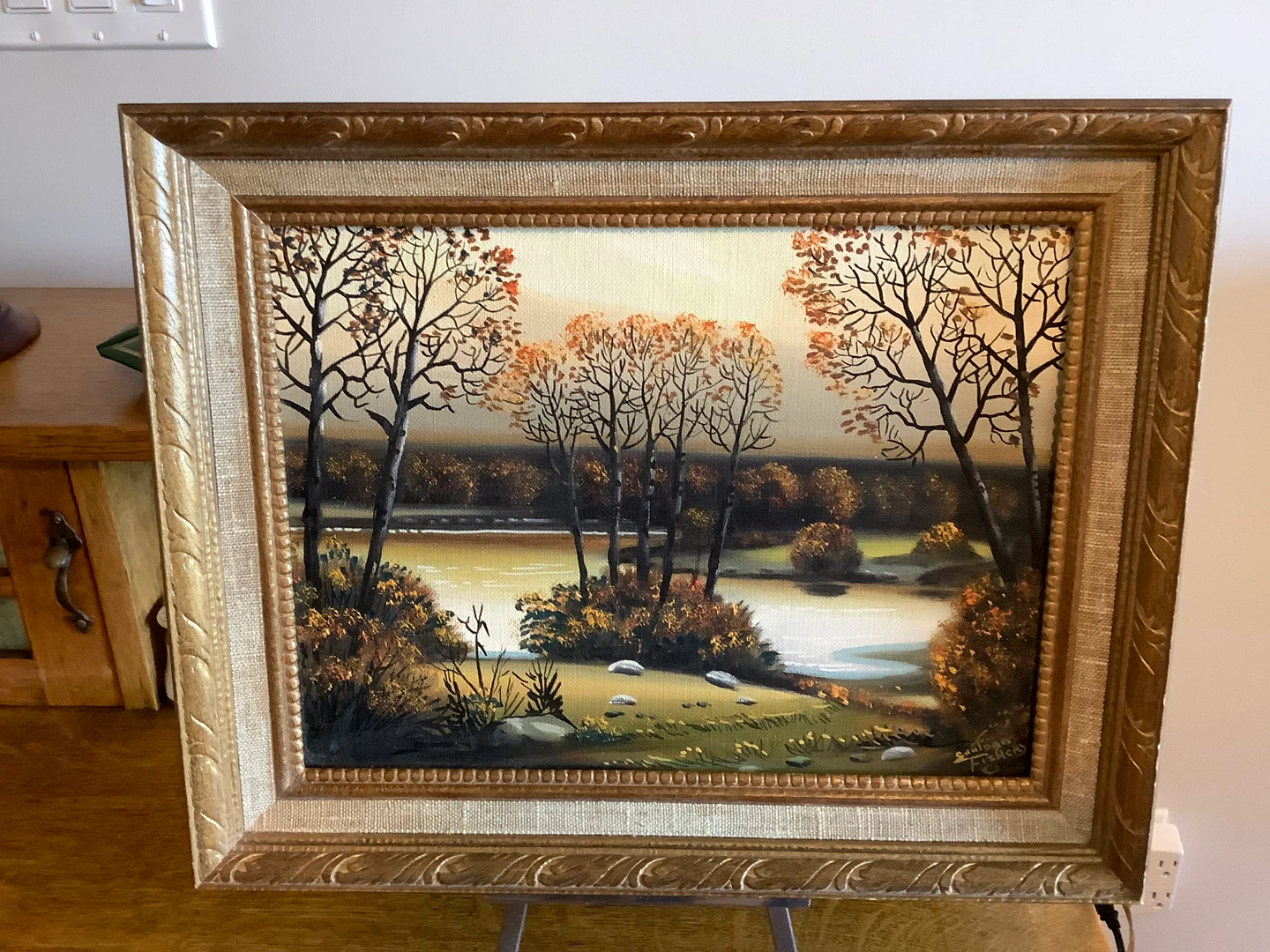 Vt Oil on Board Ptg by Cdn Indigenous Artist Sanford Fisher 🐞