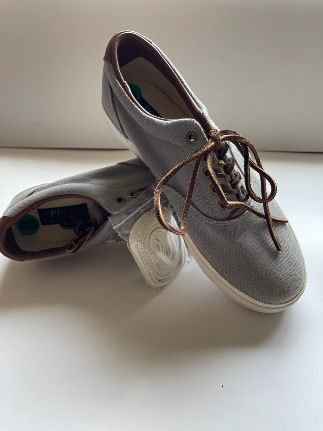 Polo Ralph Lauren Canvas Sneakers - Grey - Size 8