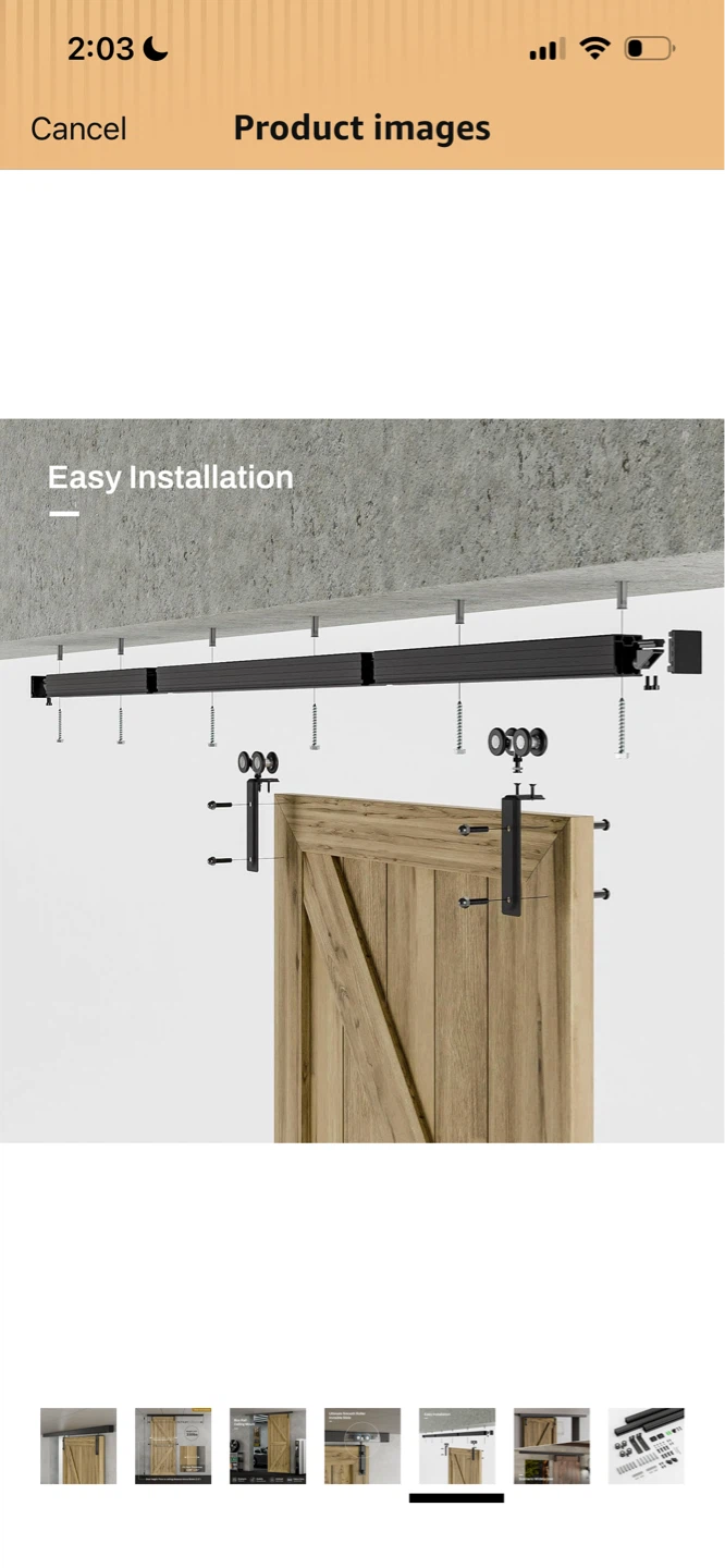 New-Black Sliding Barn Door Hardware Kit