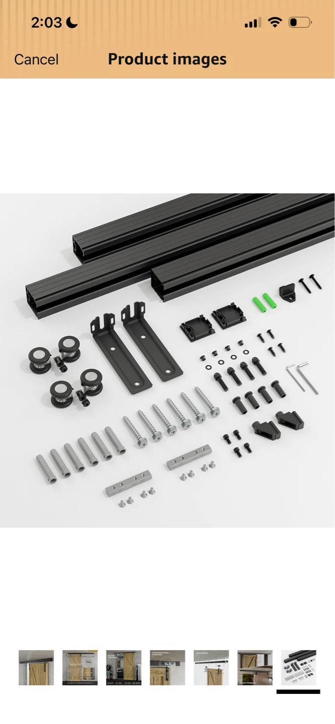 New-Black Sliding Barn Door Hardware Kit - photo 2