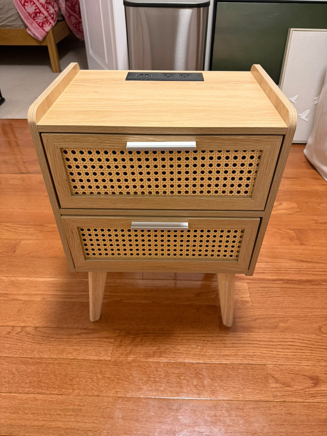 Rattan Bedside wooden table - photo 4