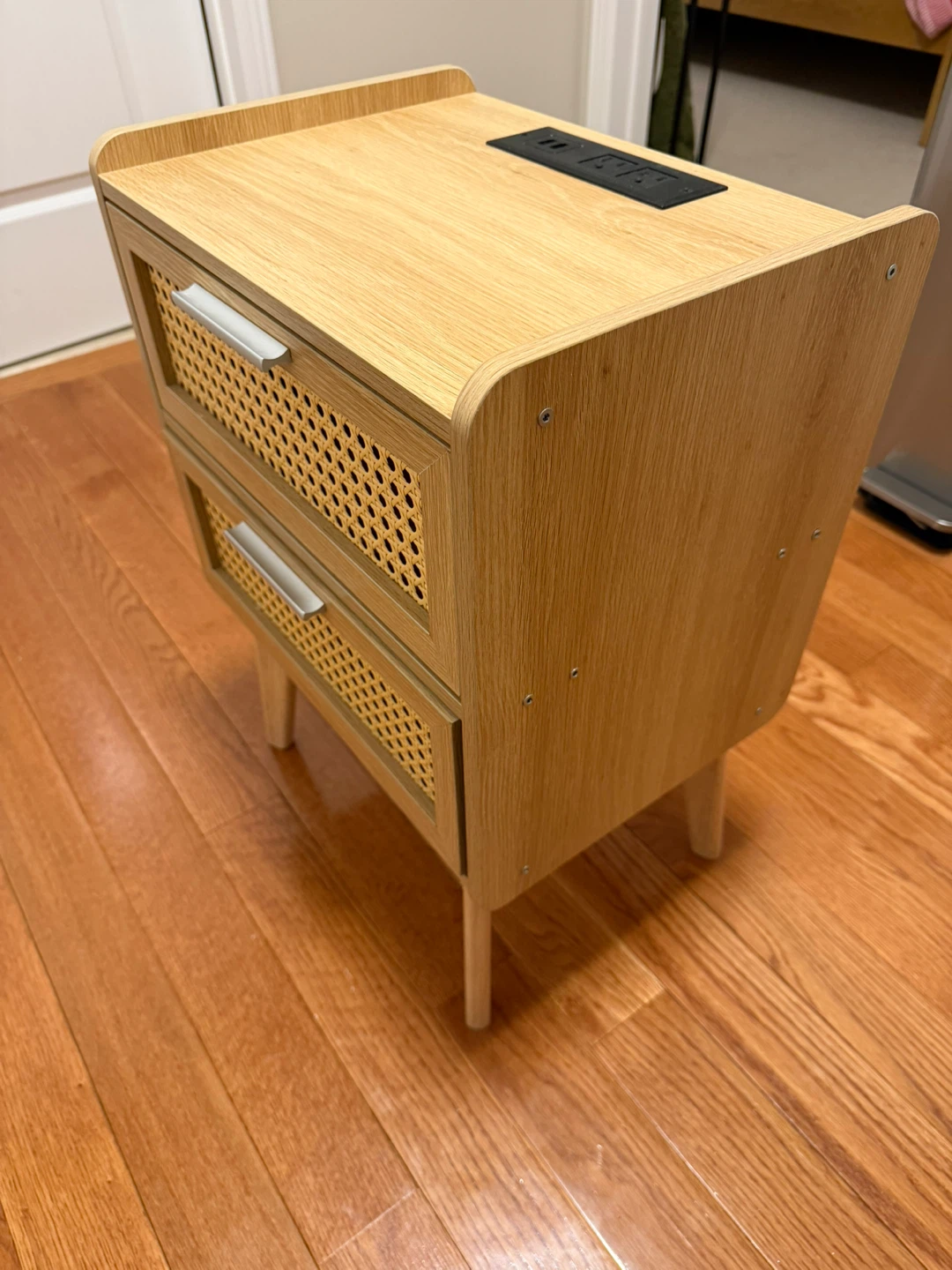 Rattan Bedside wooden table - photo 5