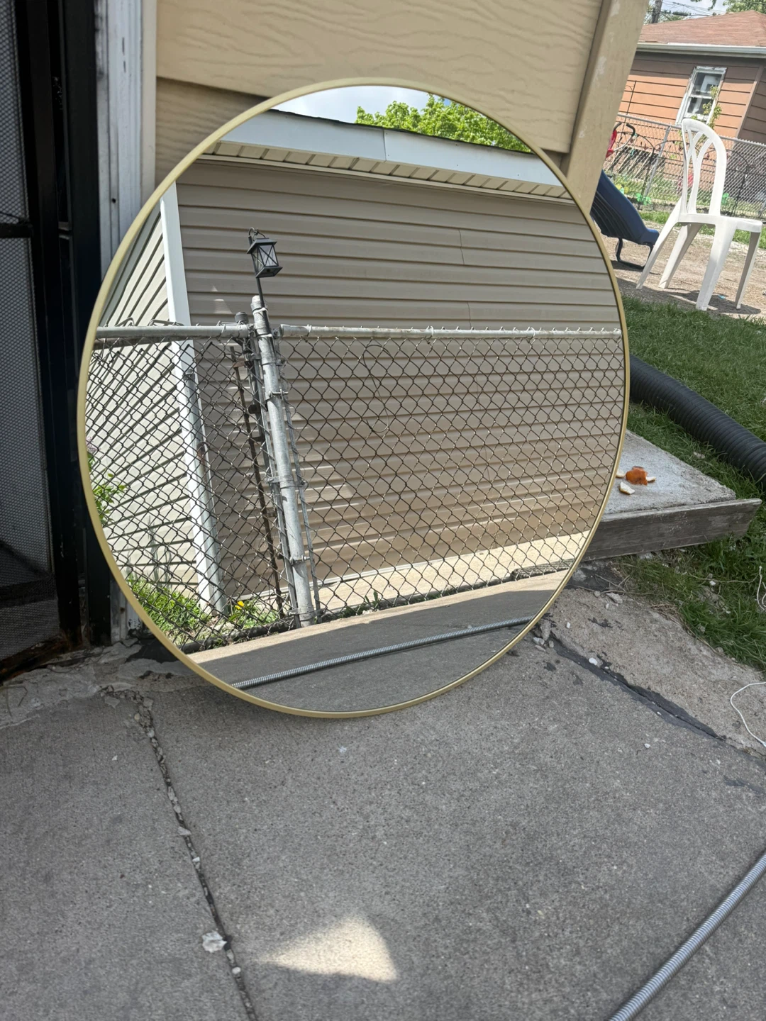Gold Round Wall Mirror