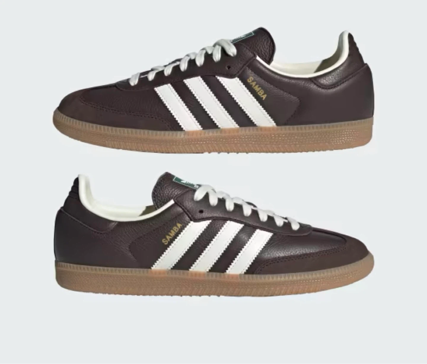 Adidas Samba OG Brown White Leather Sneakers Size M8.5/W9.5