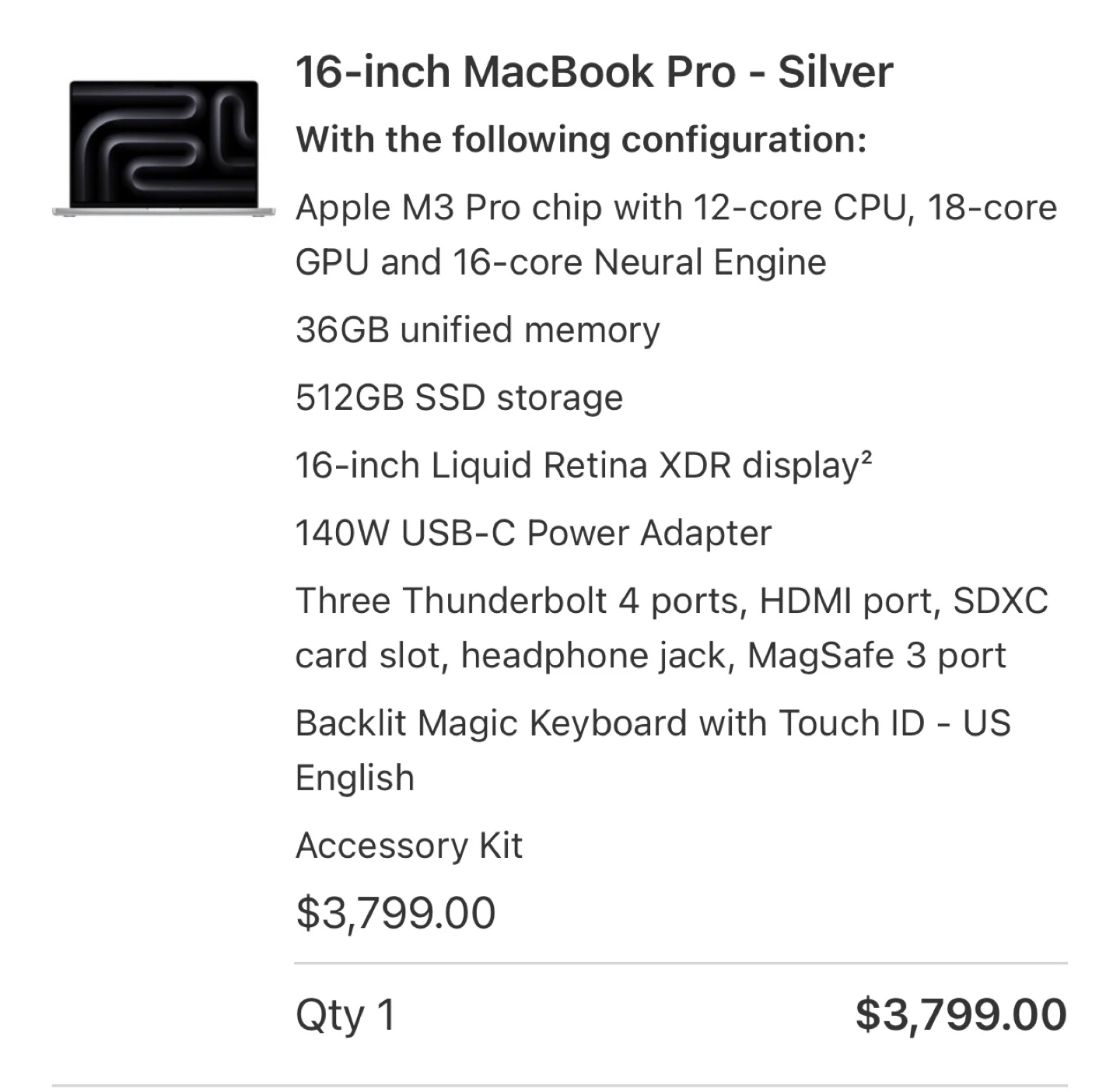 Apple MacBook Pro 16”, M3 Pro Chip - photo 4