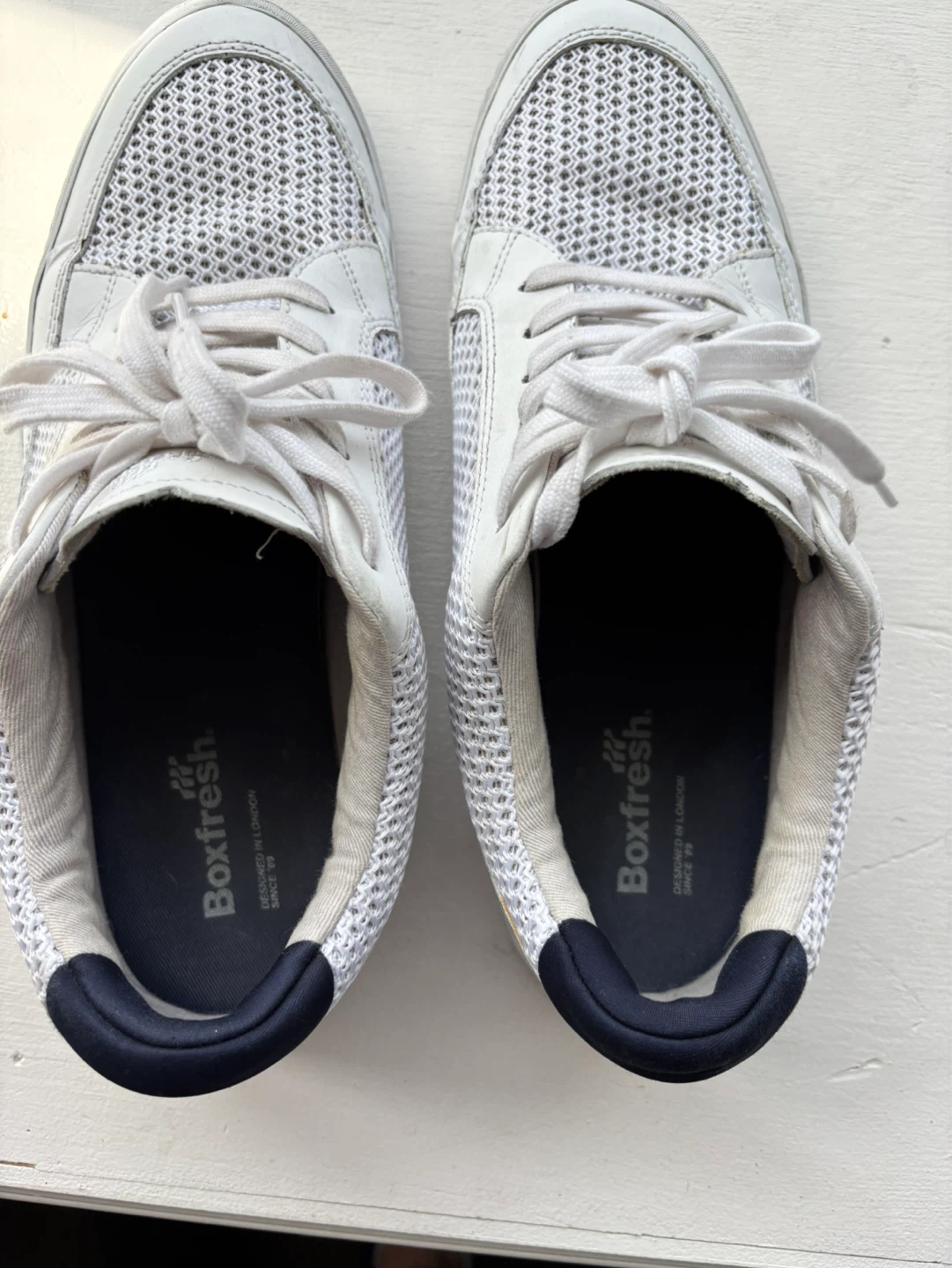Boxfresh White Leather & Mesh Sneakers - Size 10 - photo 3