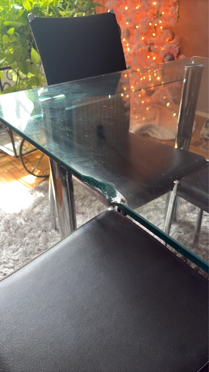 Glass Top Dining Table with 4 Chairs - photo 5