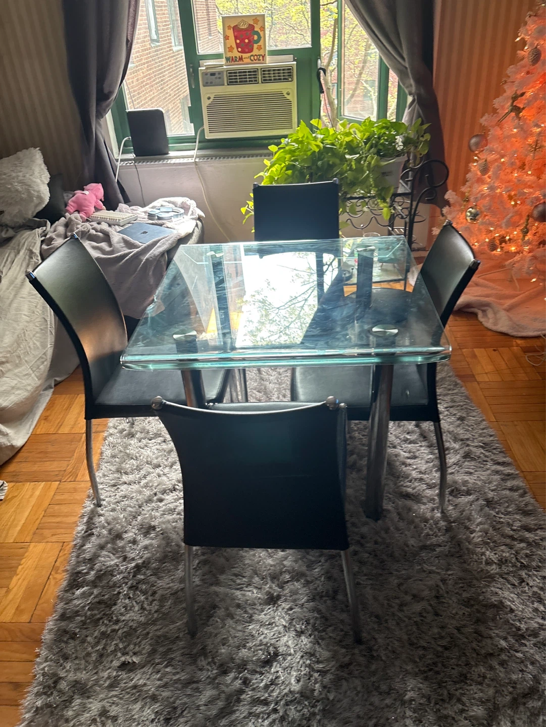 Glass Top Dining Table with 4 Chairs - photo 4