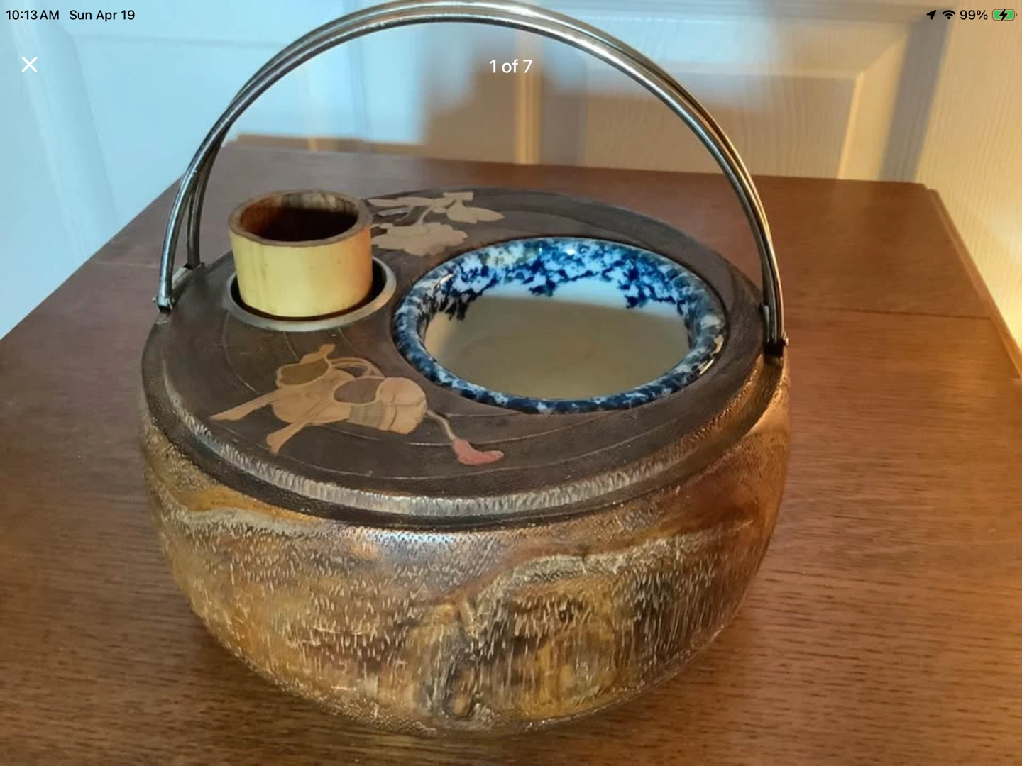Antique Japanese Tobako Bon Paulownia Wood 🐞