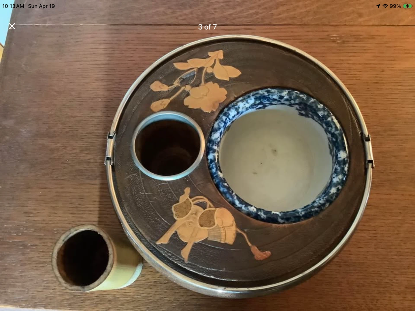 Antique Japanese Tobako Bon Paulownia Wood 🐞 - photo 5