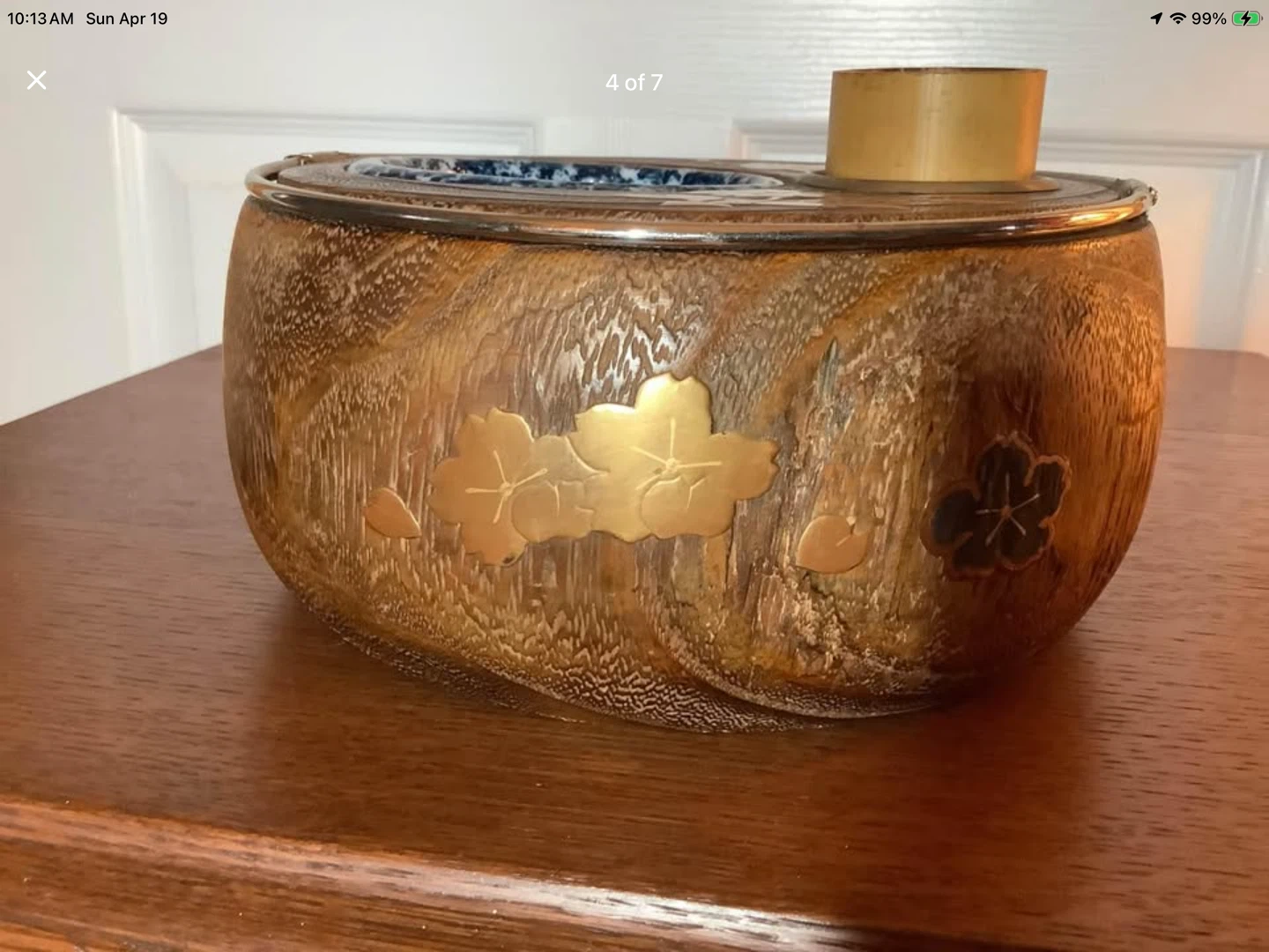 Antique Japanese Tobako Bon Paulownia Wood 🐞 - photo 3