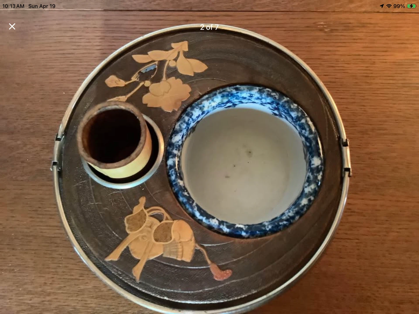 Antique Japanese Tobako Bon Paulownia Wood 🐞 - photo 2