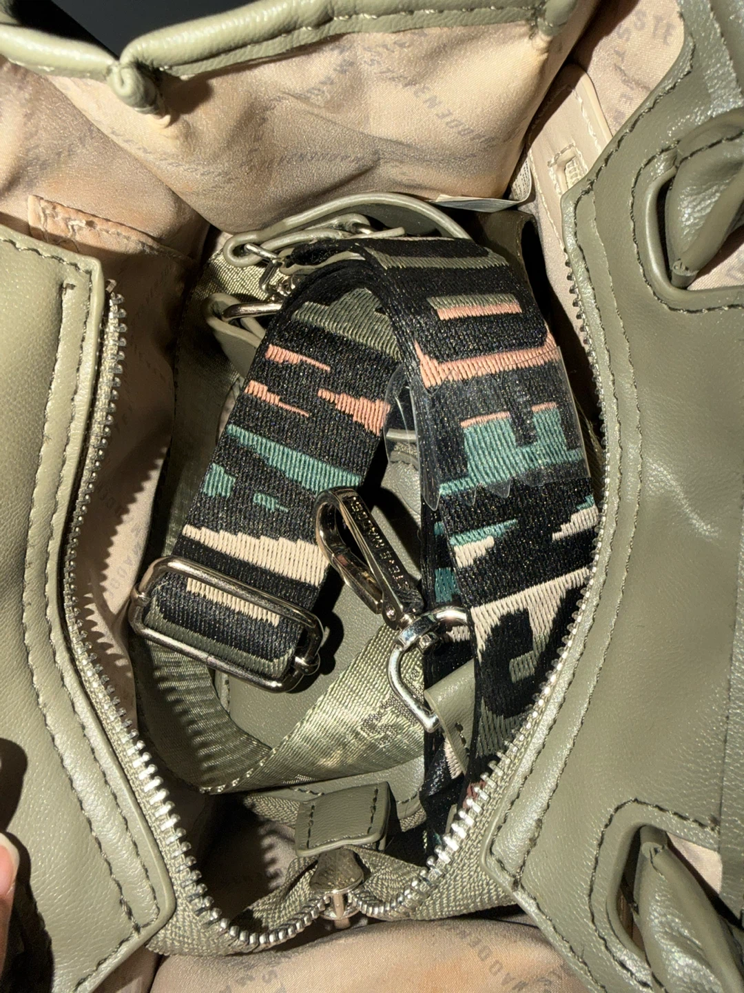 Steve Madden Quilted Satchel Bag - Olive Green - photo 4