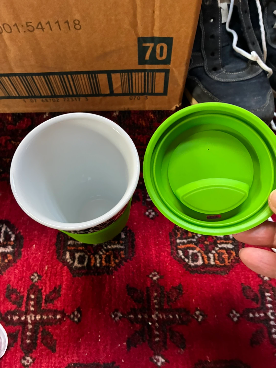$4 ceramic zebra travel mug coffee china rubber - photo 2