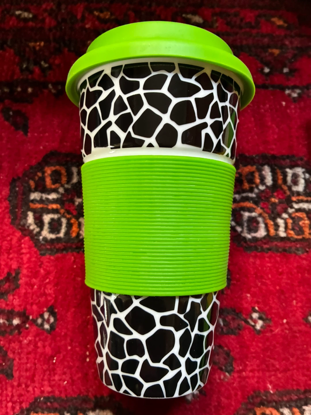 $4 ceramic zebra travel mug coffee china rubber - photo 3