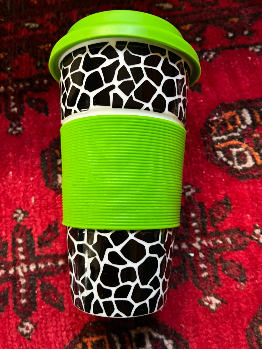$4 ceramic zebra travel mug coffee china rubber - photo 4