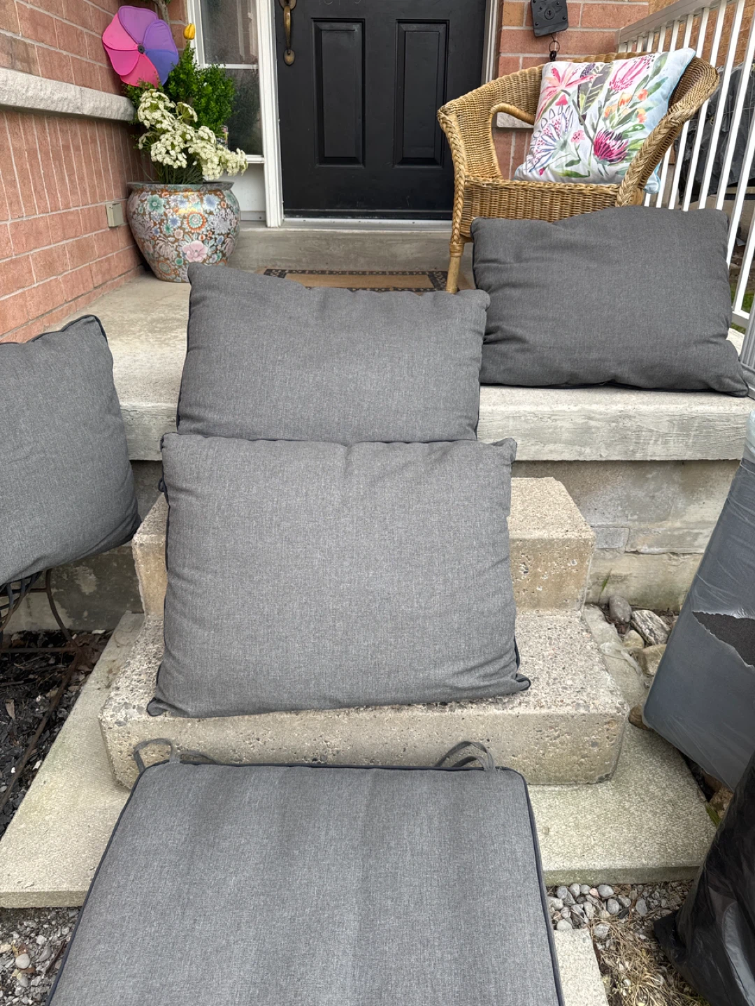 Grey Outdoor Cushions (Set of 5)
