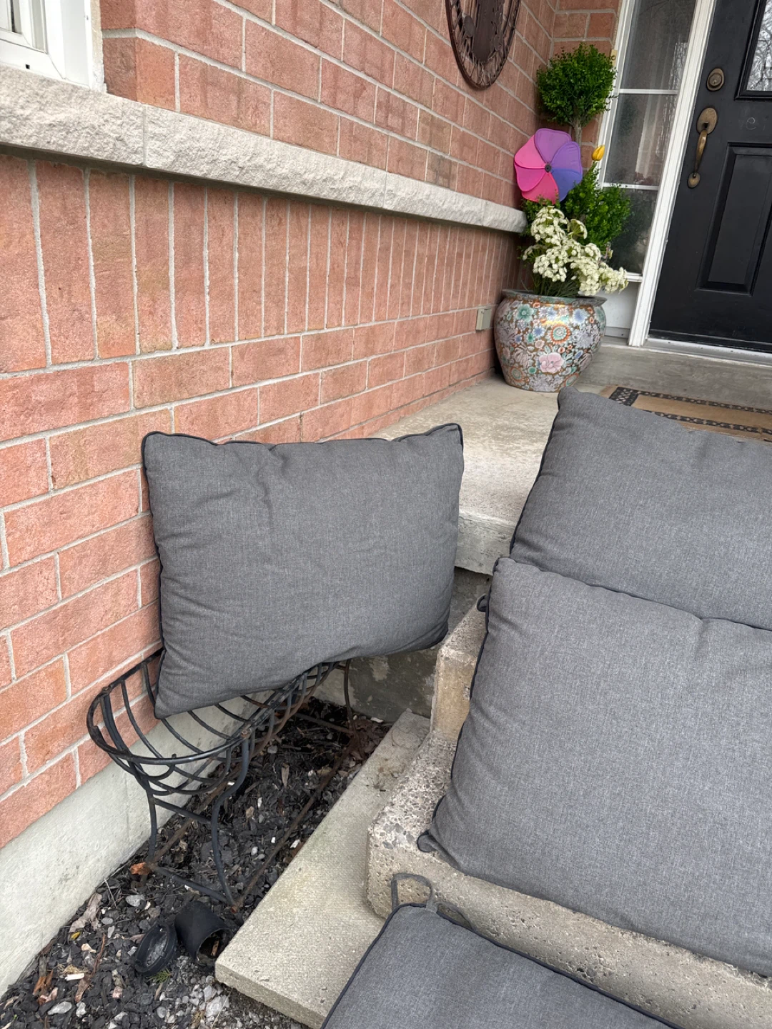 Grey Outdoor Cushions (Set of 5) - photo 3